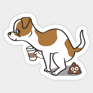 Coffee makes me poop Jack Russell Terrier Sticker